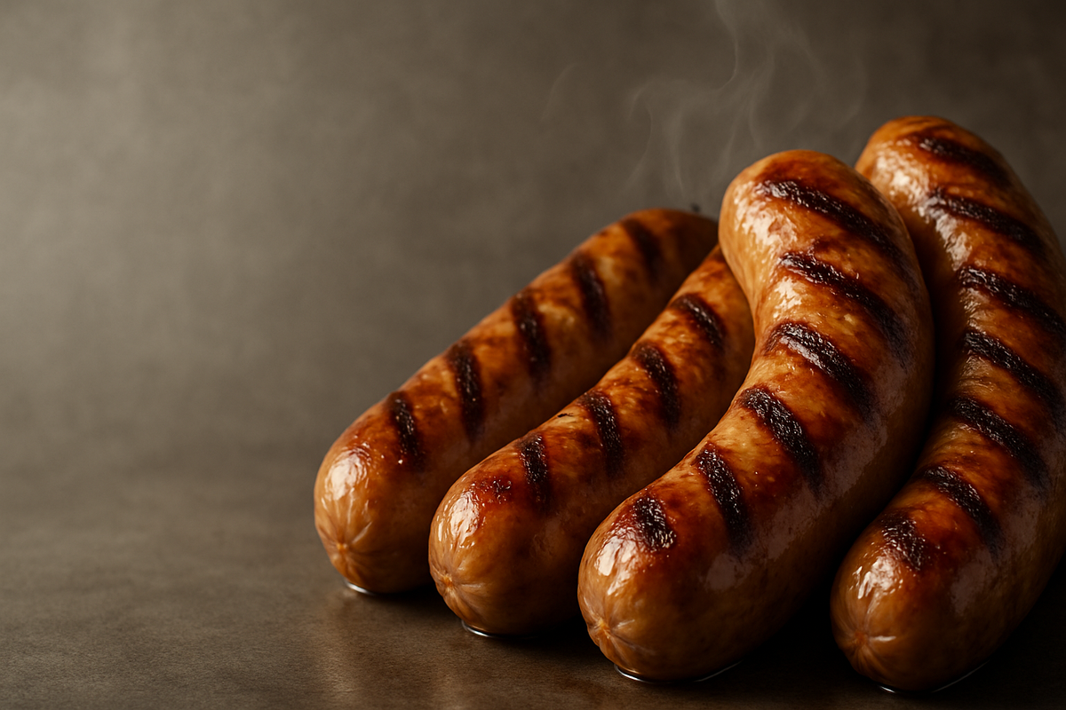 Grilled pork bratwurst sausages, Fresh'N Frozen