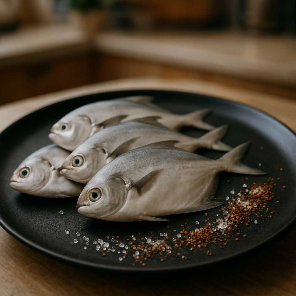 Pomfret (200–300g, 4–5 pcs per kg)