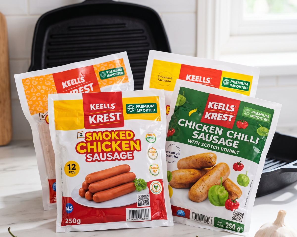 Keells Krest Smoked & Spicy Chicken Pack: Smoked, Chilli, Garlic & Breakfast (27 pcs)