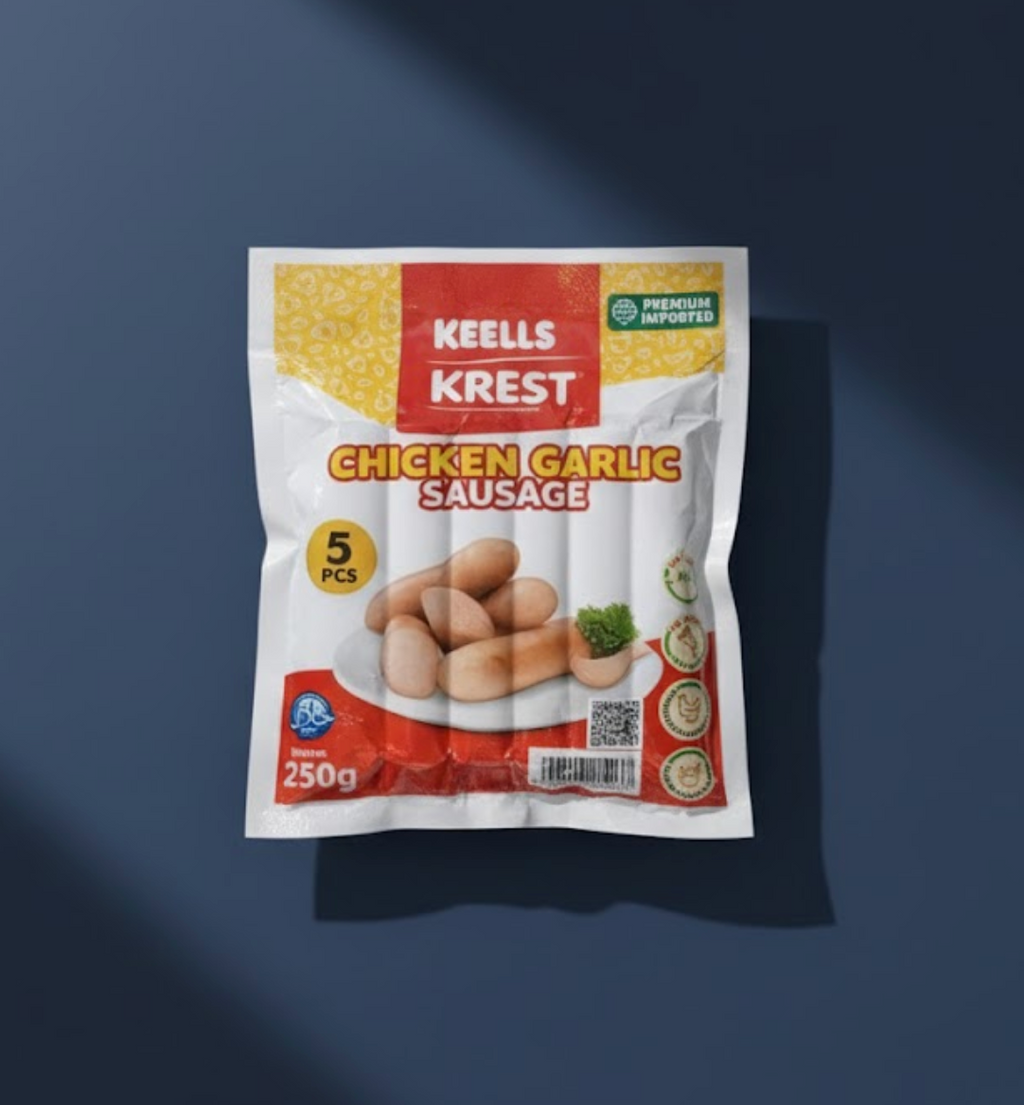 Keells Krest Chicken Garlic Sausage - (250g | 5 pcs)