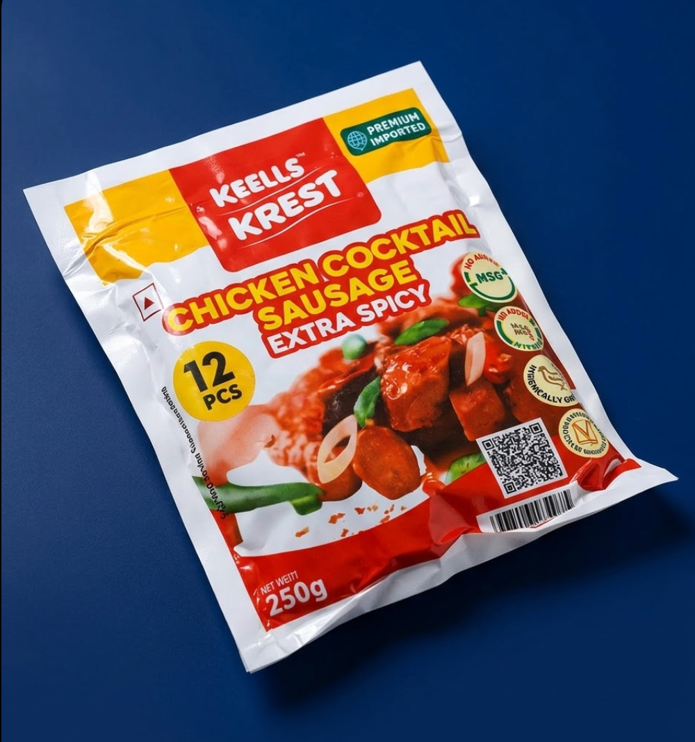 Keells Krest Chicken Cocktail Sausage Extra Spicy, pack of 3, Fresh'N Frozen Delhi NCR